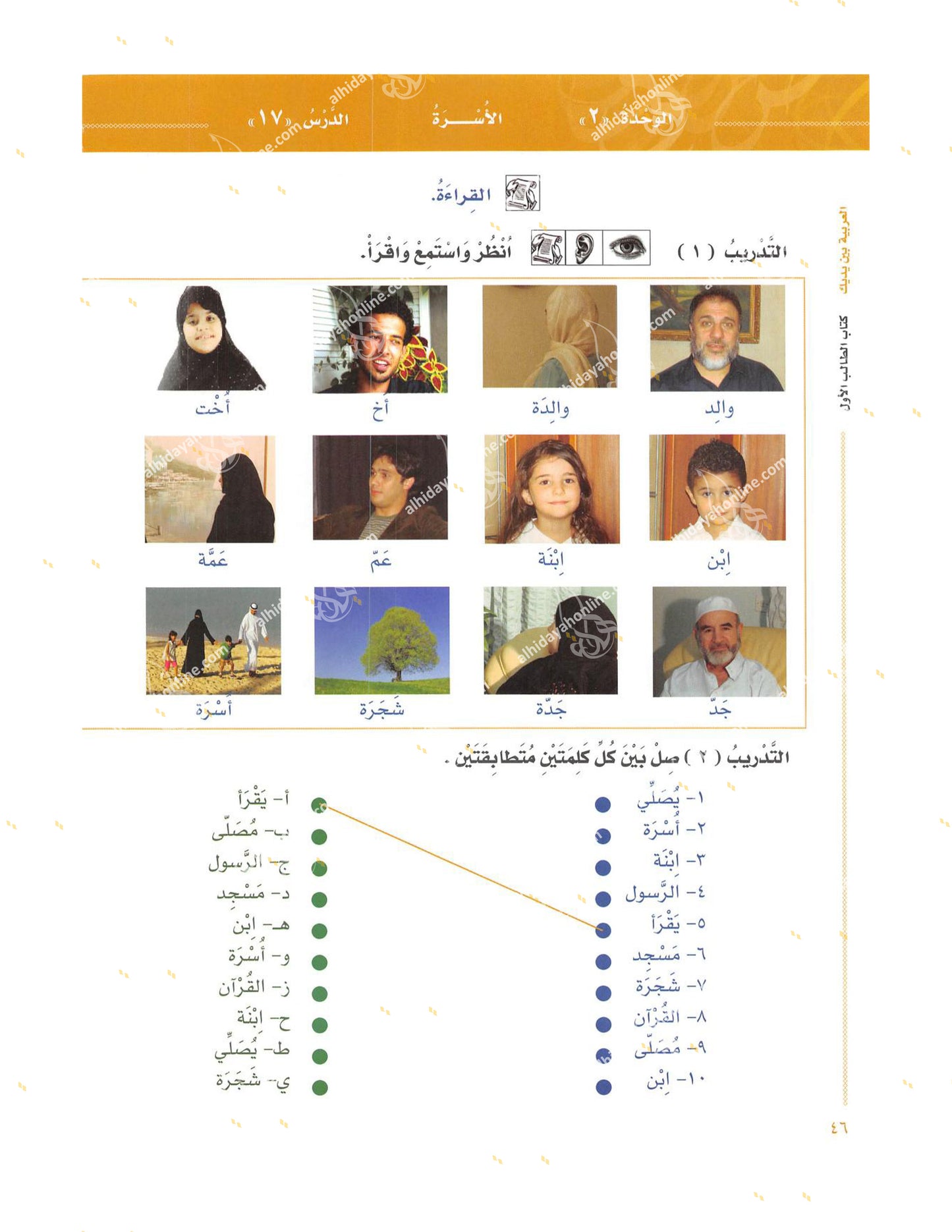 Al-Arabiya Baynah Yadayk textbook series back cover. Comprehensive Arabic for Non-Natives program. Buy Arabic Books Online.